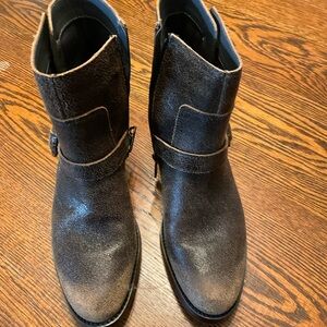 FRANCO SARTA BROWN Leather Ankle Boots 7M distressed NWOB